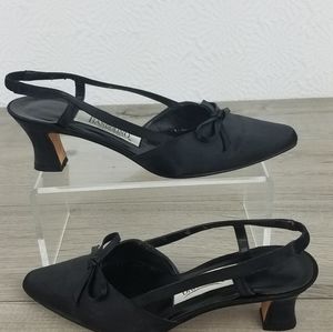 Bandolino fabric/leather sling back heels